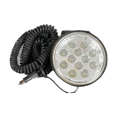 LED Work Lamp — Round &mdash; Coiled cord & cigarette plug (MF-1-23)
