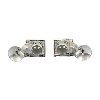 Projector Lens Pair &mdash; Square housings, flared bowls (MF-7-15)